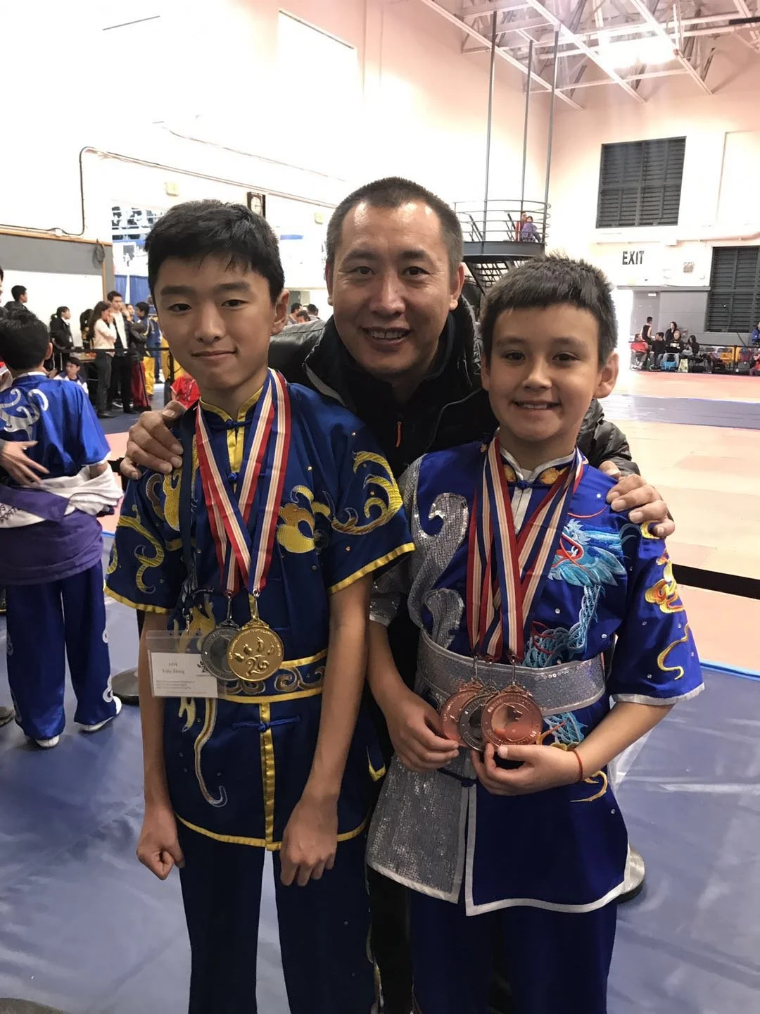 2017 UC Berkeley Chinese Martial Arts Tournament,  Toby, Jaden with Master Tong