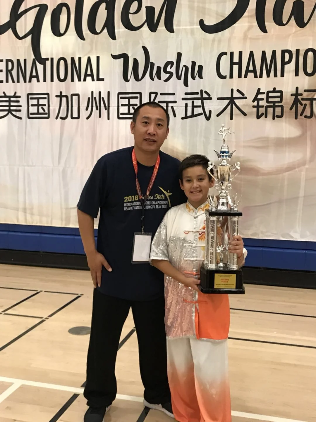 2018 USAWKF Golden State International Wushu Championships，all-around second place for  8-12 (M)