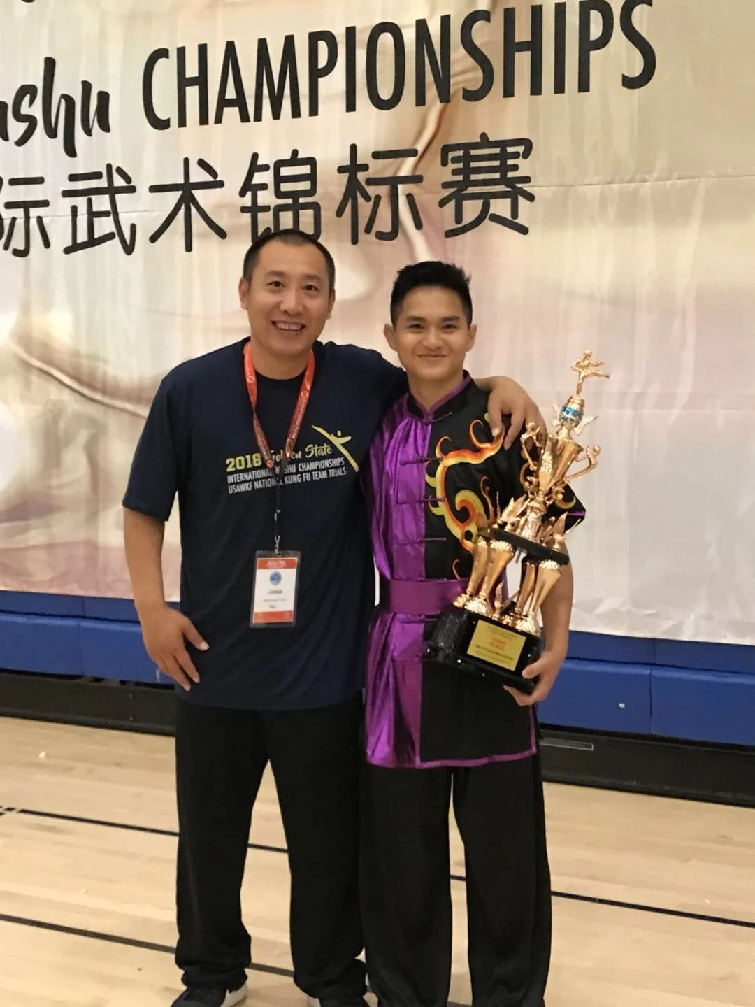 2018 USAWKF Golden State International Wushu Championships，all-around third place for 8-12 (M)