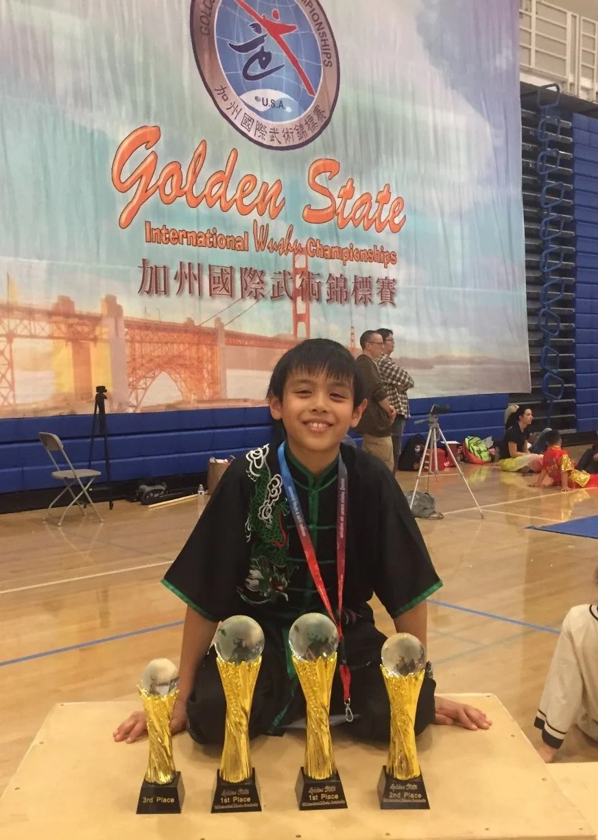 2017 USAWKF Golden State International Wushu Championships，Ryan with his trophies