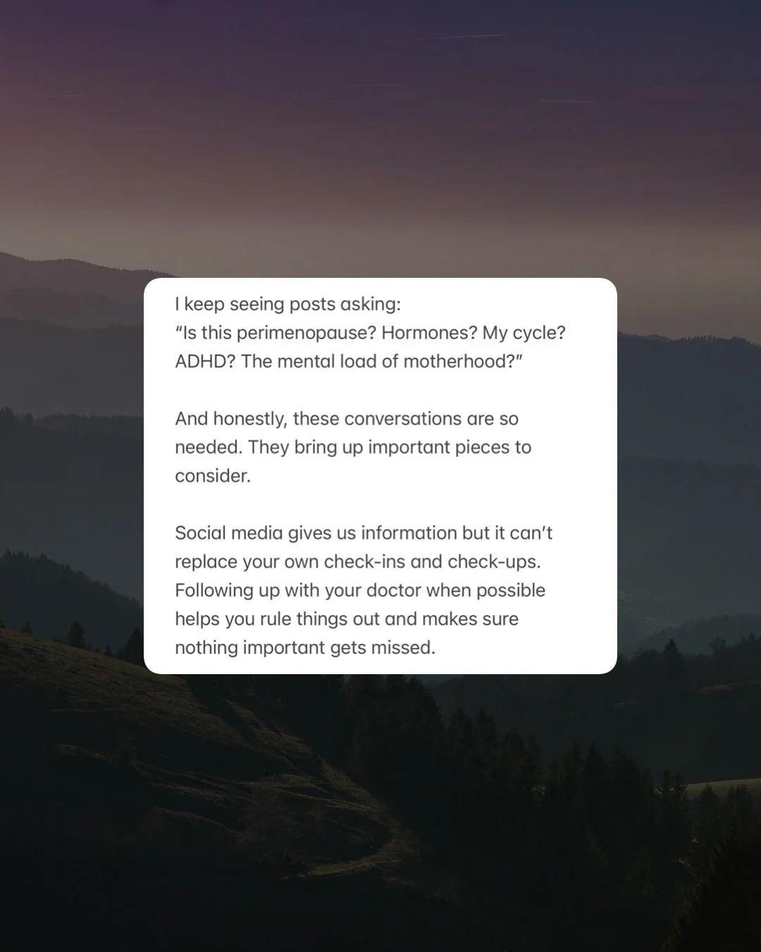 Curiosity over assumption 🤎🤎🤎
Sometimes it&rsquo;s not just one thing&hellip; and it could be something entirely different.
Notice, reflect and give yourself space to figure it out (and reach out to a medical and/or mental health provider if you c