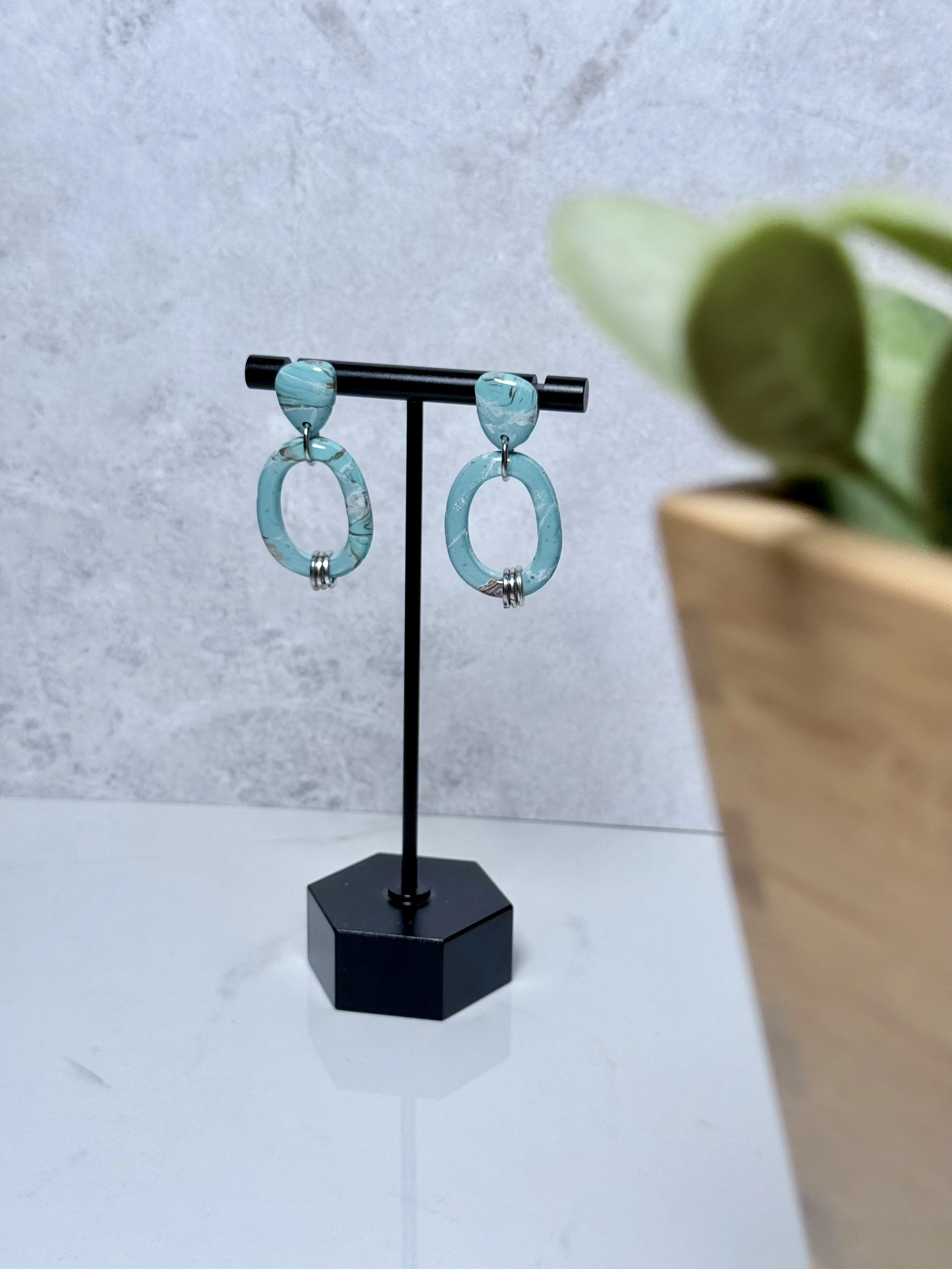 Blue Marble Artisanal Earrings