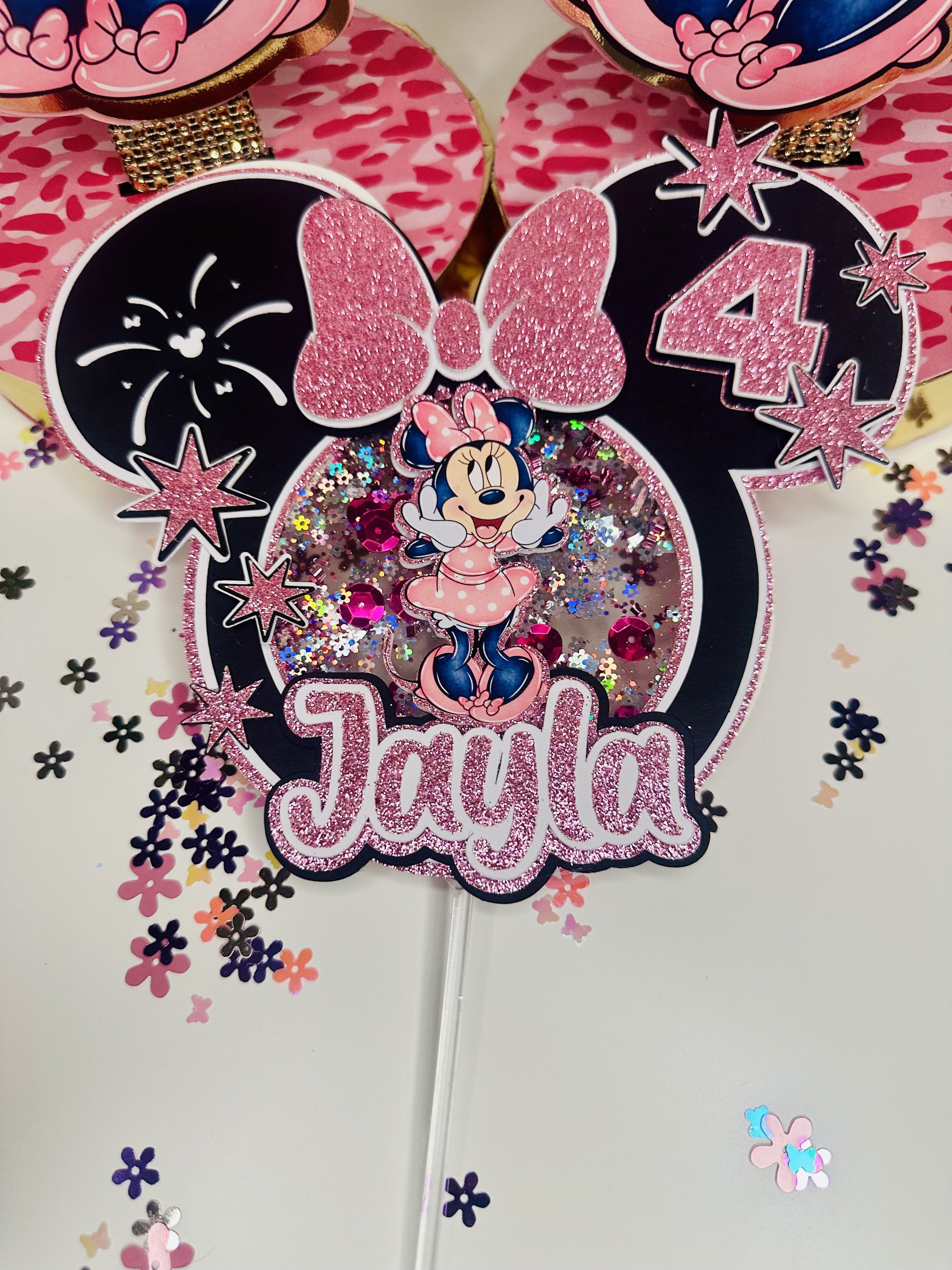 Shaker Minnie Mouse Cake Topper