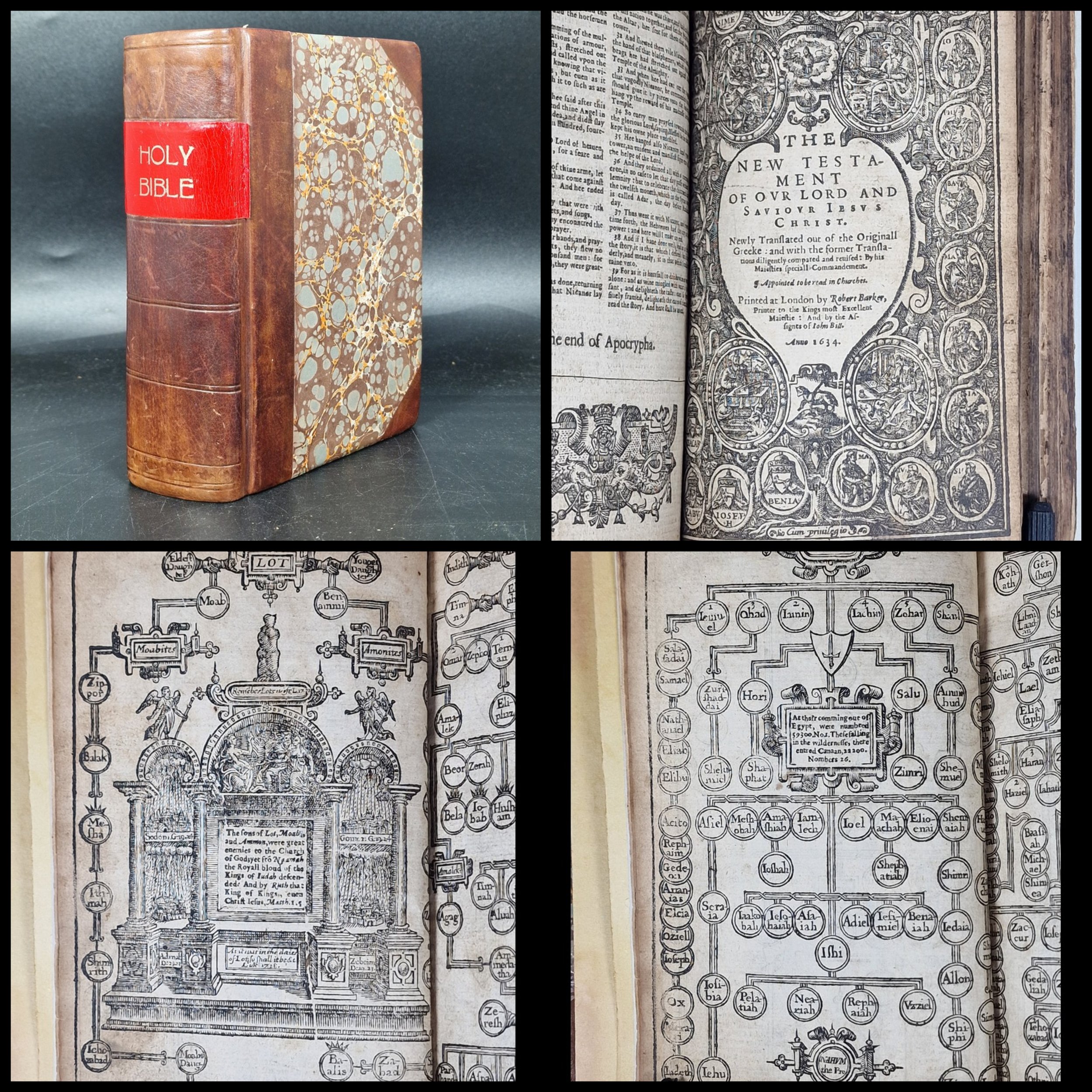 1634 4th Edtn Contemporary Rebind THE HOLY BIBLE KING JAMES By King James Illus. John Speed Very Good Christianity