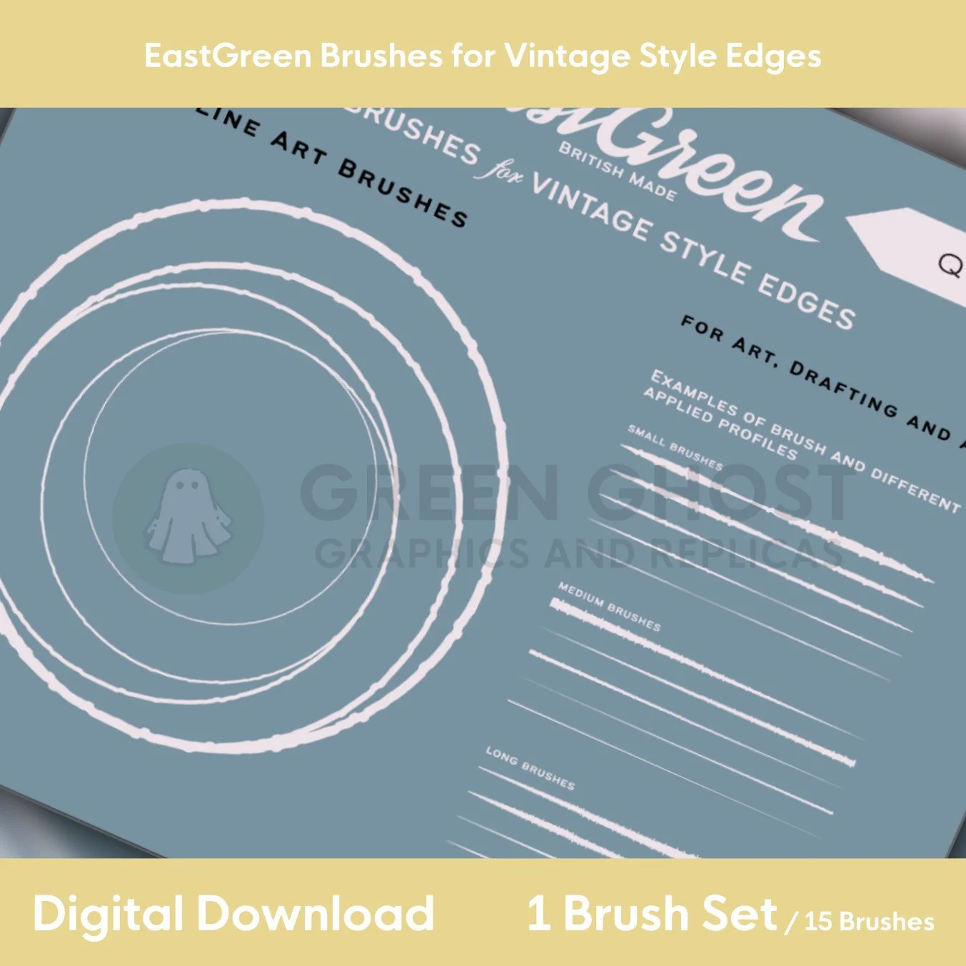 Additional brush stroke variations demonstrating mid‑century ink‑bleed effects.