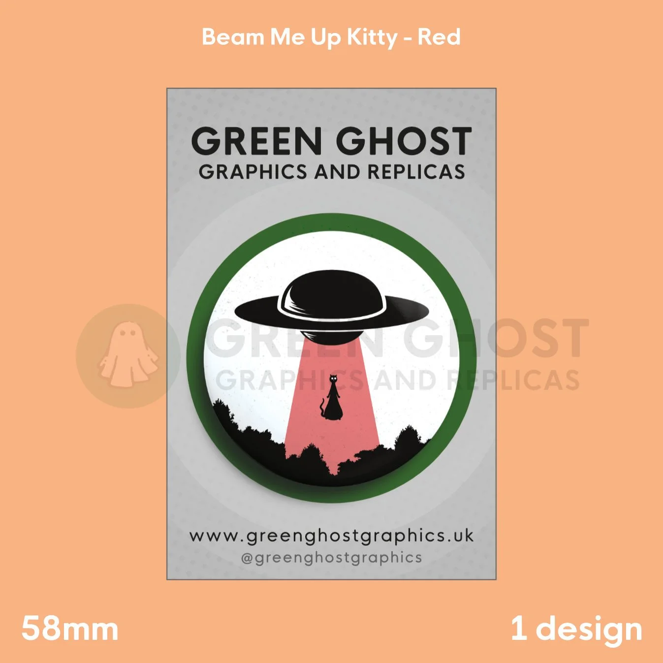 Beam Me Up Kitty - Red Beam | 58mm