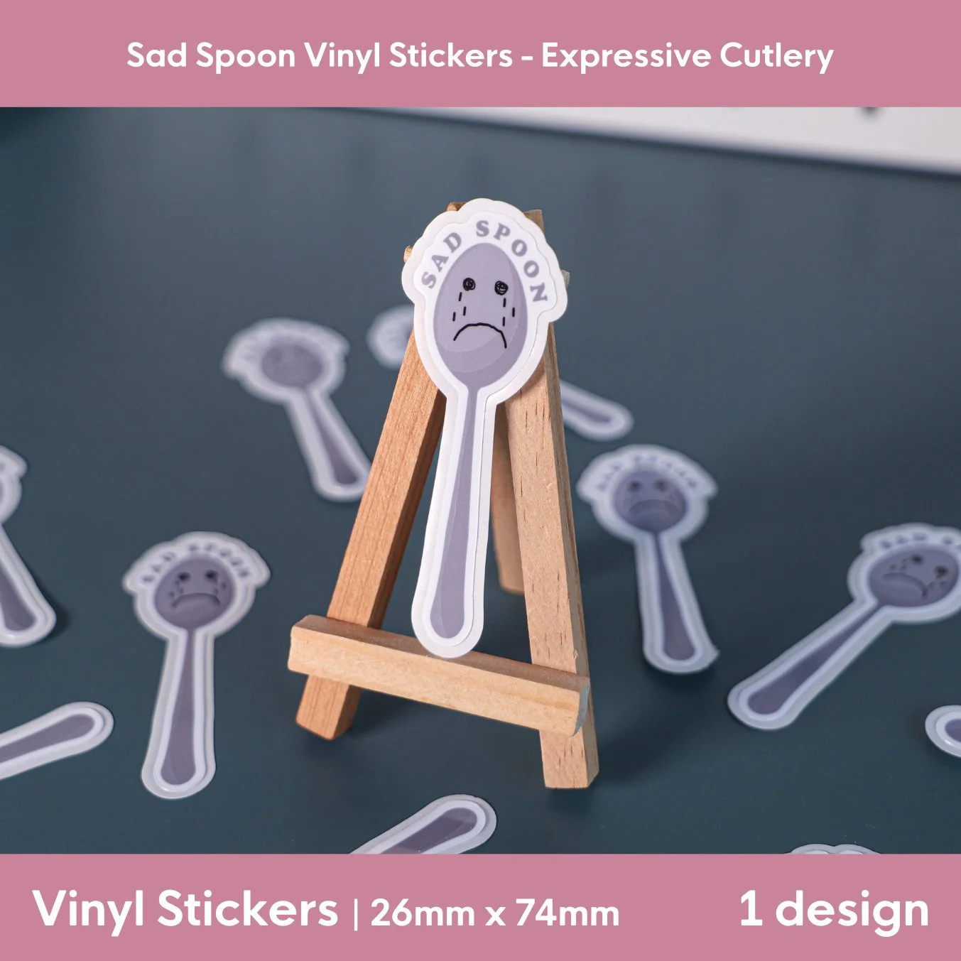 Sad Spoon Vinyl Sticker | 26mm x 74mm