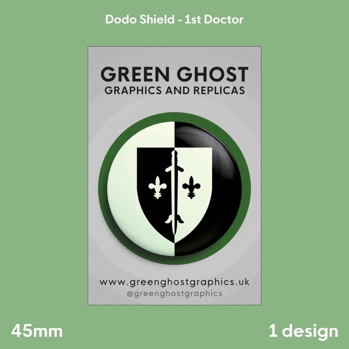 Whoniverse: Dodo Shield 1st Doctor Badge | 45mm