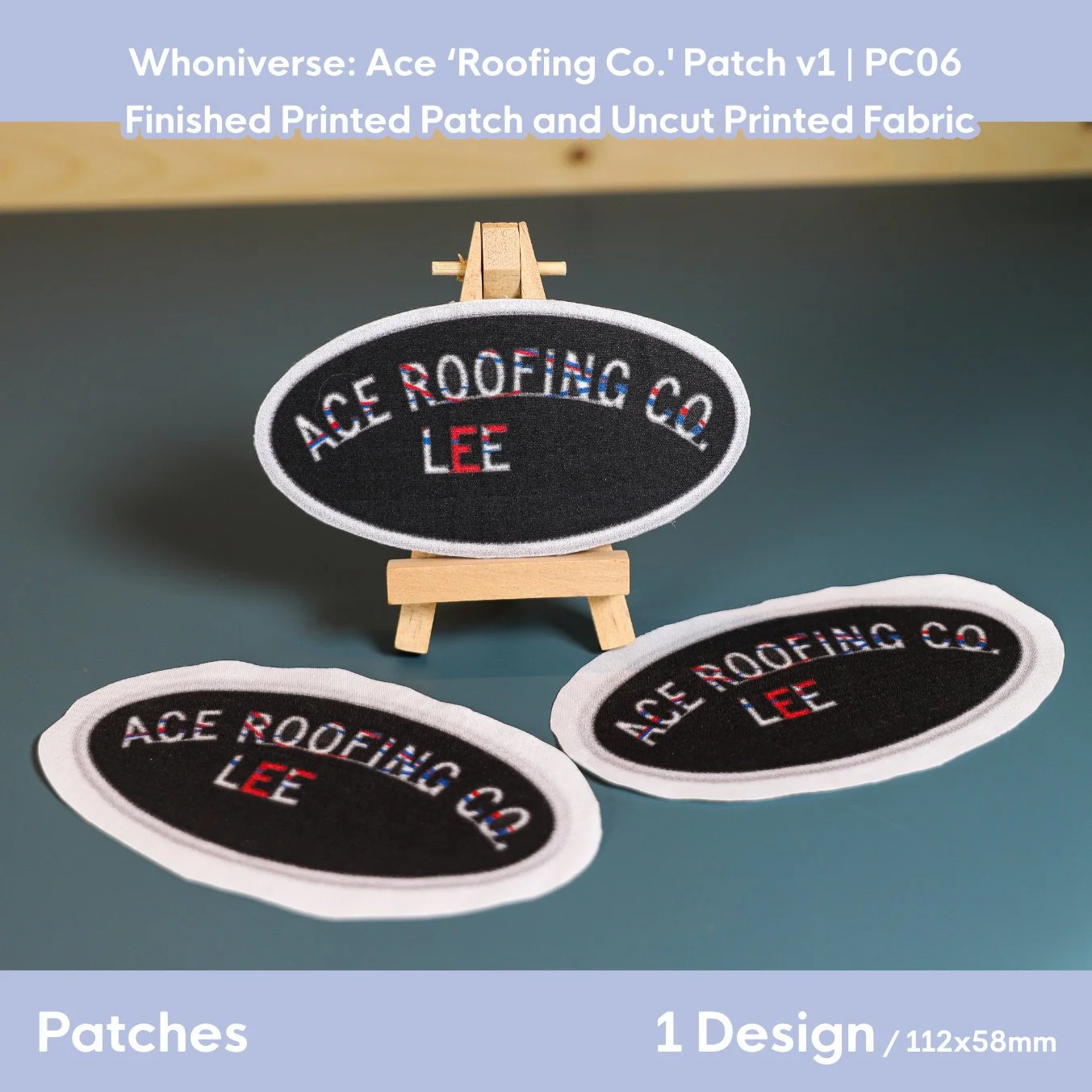 Whoniverse: Ace ‘Roofing Co. Lee’ Printed Patch V1 | 112mm x 58mm