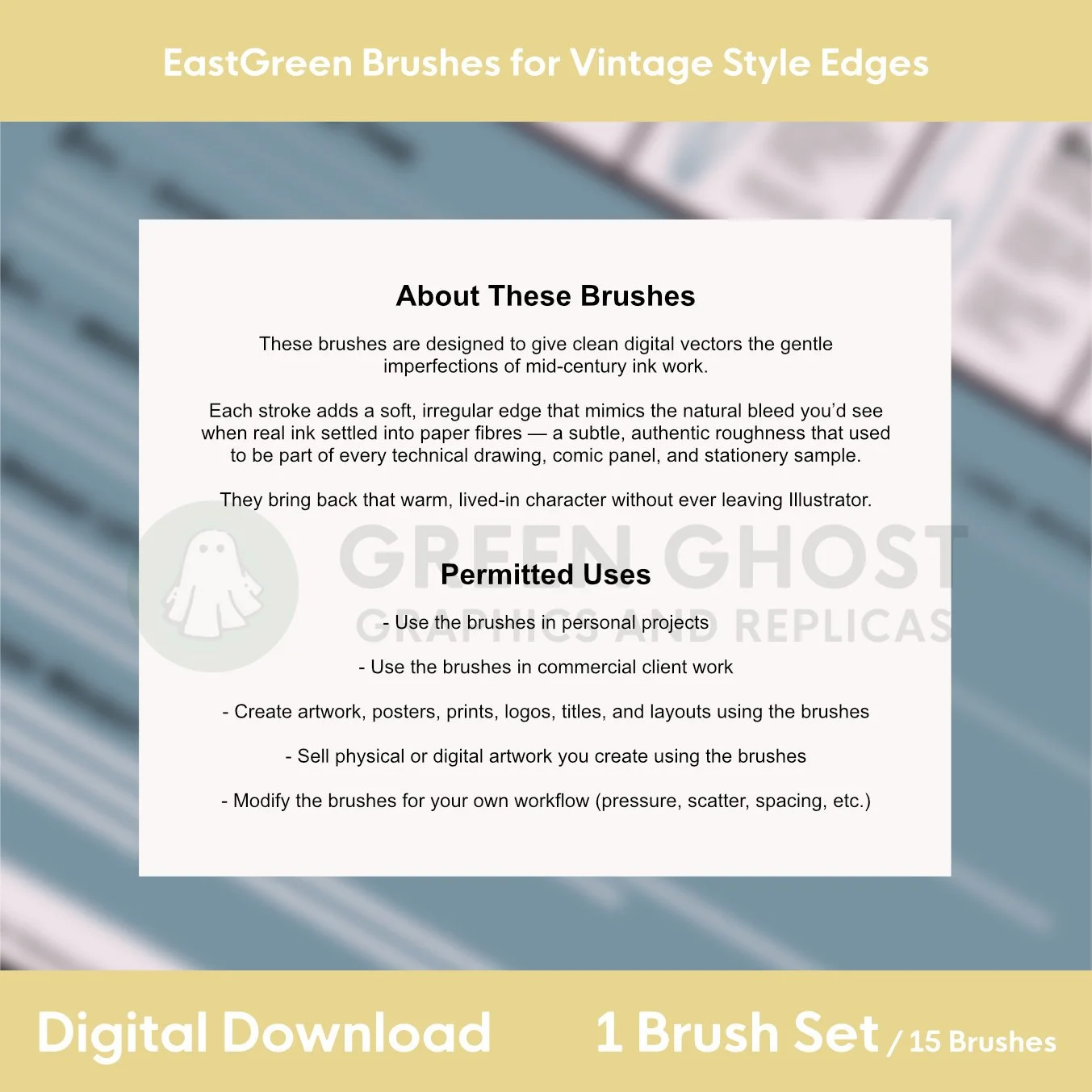 About the soft, irregular ink‑style edge brushes and how they can be used.