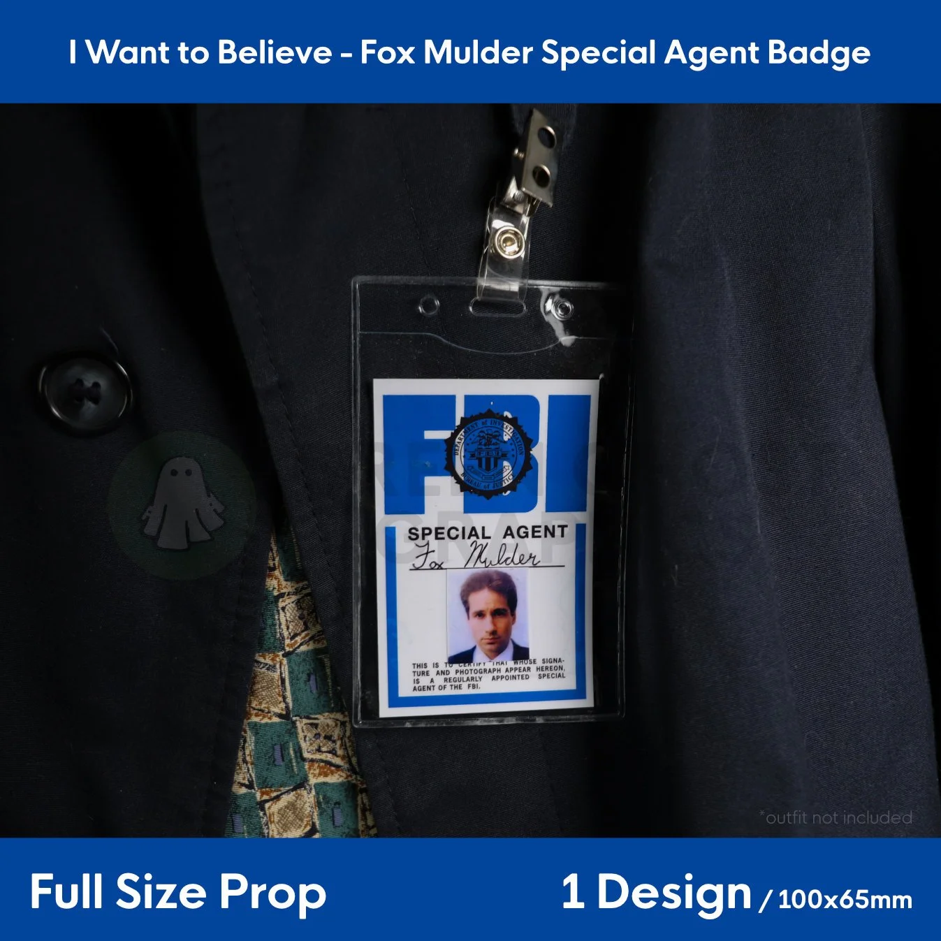 i_want_to_believe_fox_mulder_id-A rectangular blue and white FBI identification badge reading “SPECIAL AGENT Fox Mulder” displayed in a clear holder clipped to a dark coat.1_1.jpg