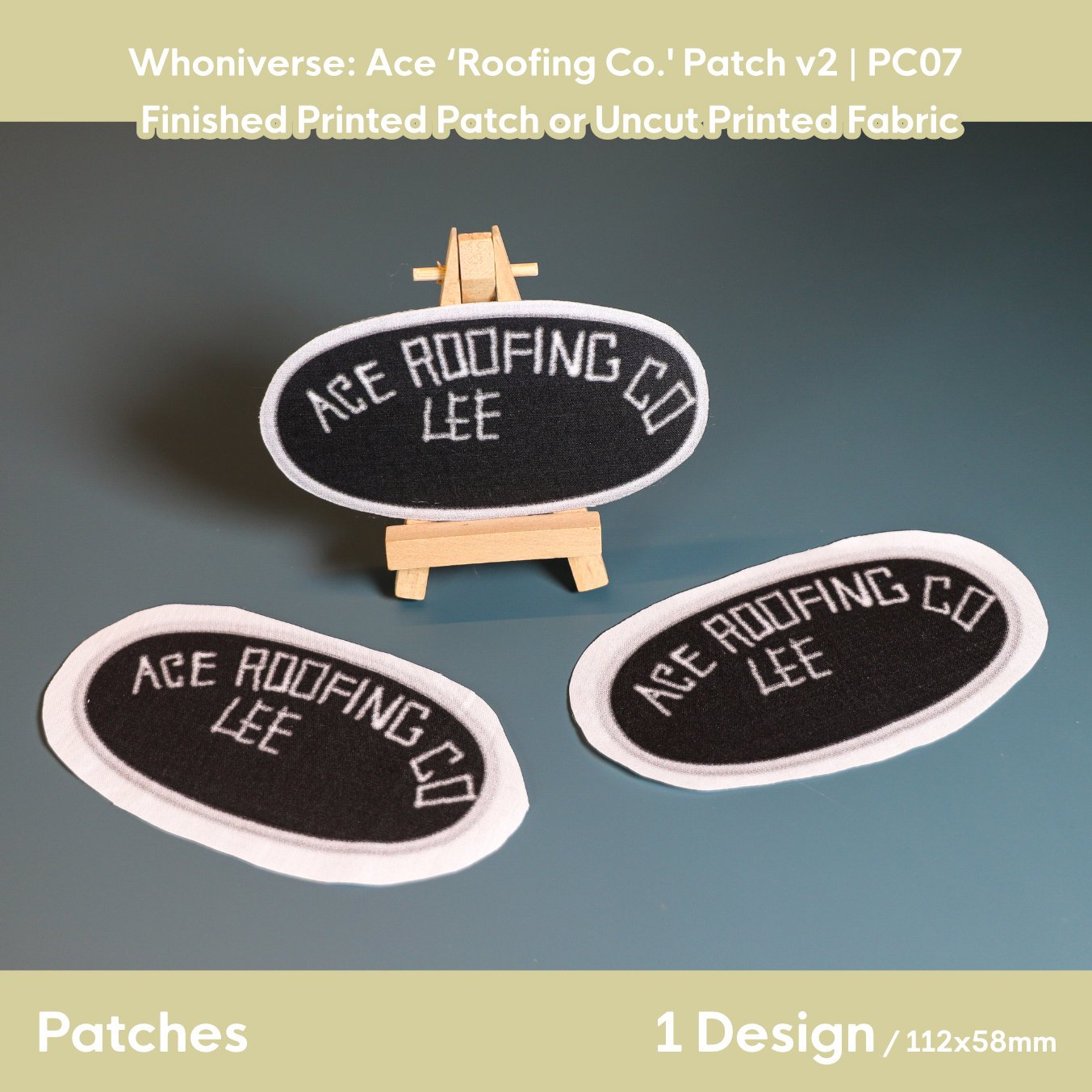 Whoniverse: Ace ‘Roofing Co. Lee’ Printed Patch V2 | 112mm x 58mm