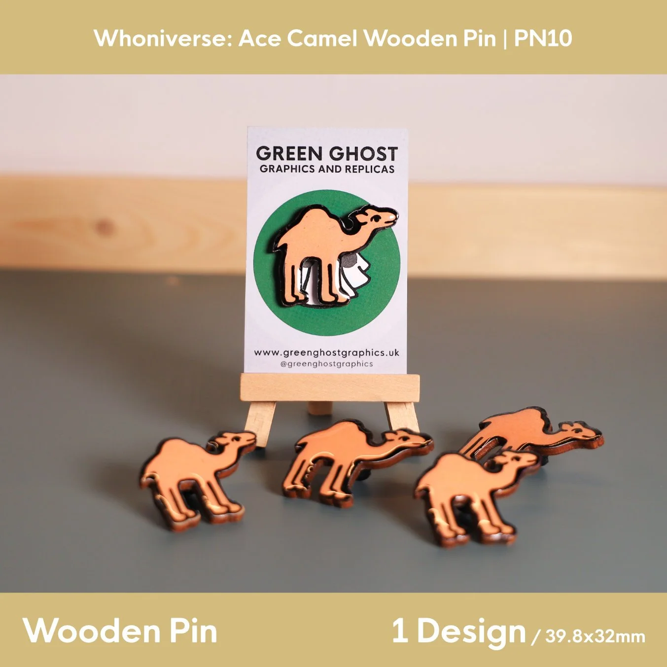 Whoniverse: Ace Camel Wooden Pin | 40mm x 32mm