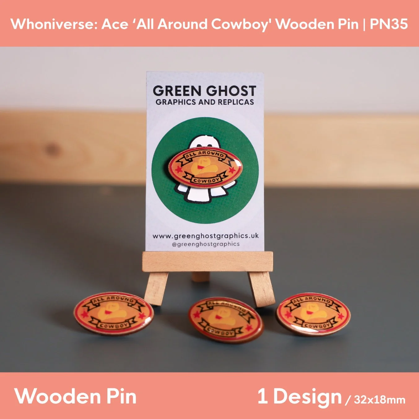 Whoniverse: Ace 'All Around Cowboy' Wooden Pin | 32mm x 18mm