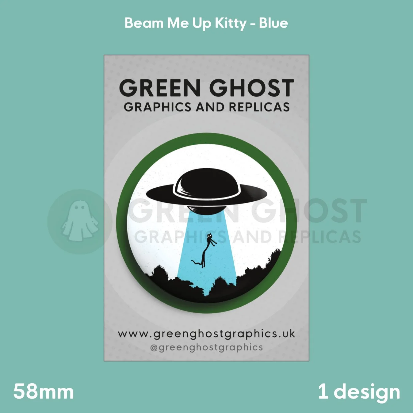 Beam Me Up Kitty - Blue Beam | 58mm