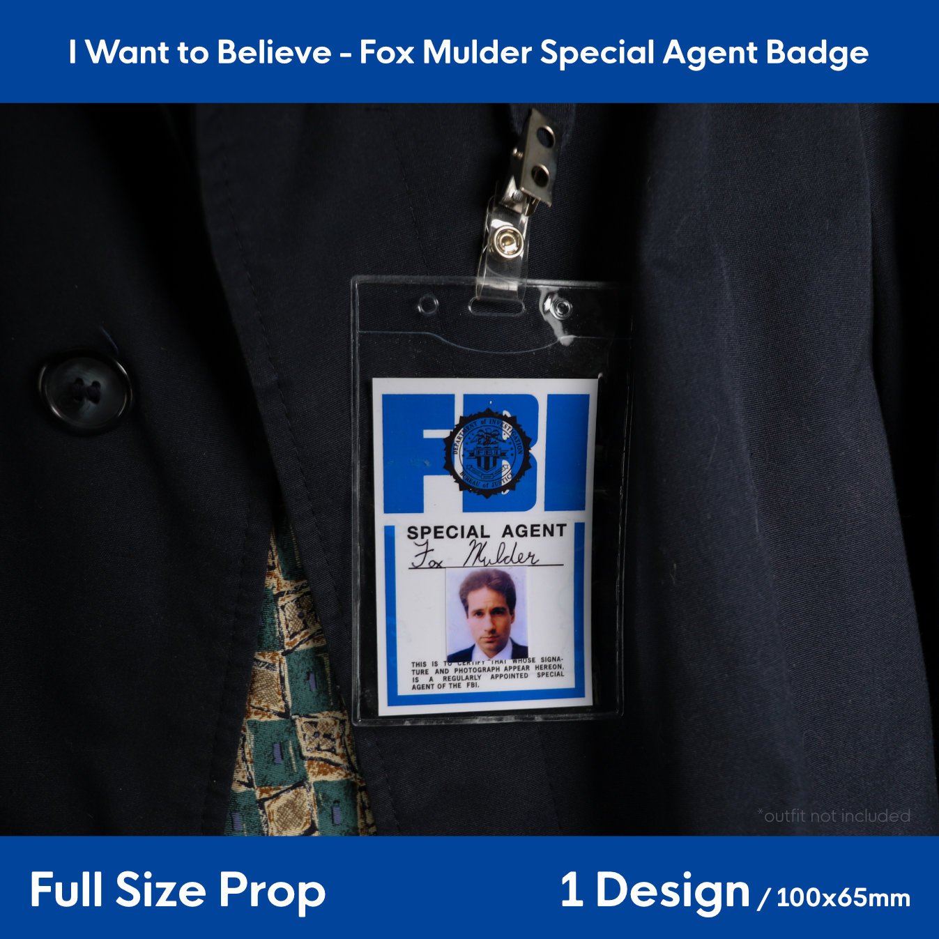 I Want to Believe: Fox Mulder Special Agent Badge | 100x65mm