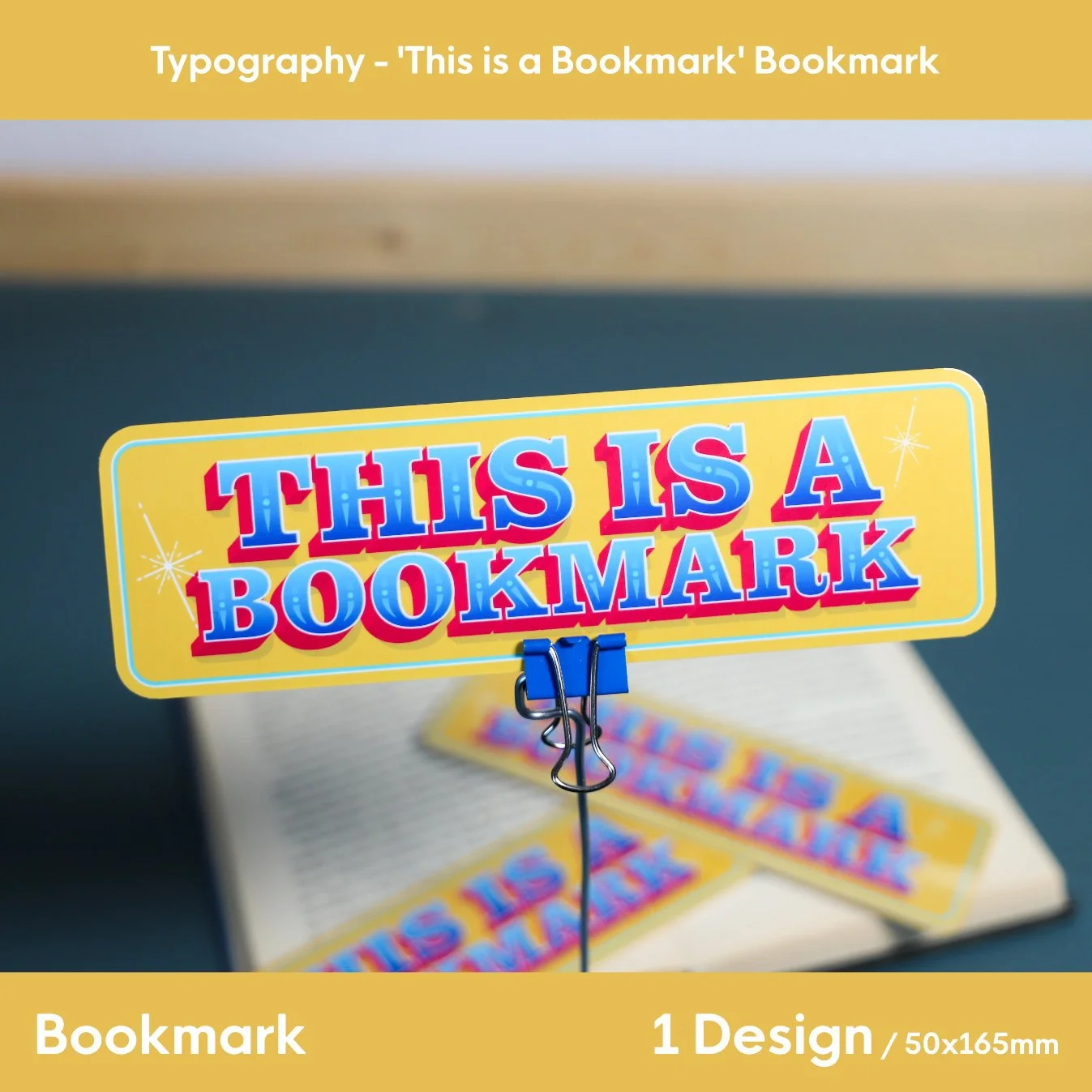 Typography: 'This is a Bookmark' Bookmark | 50x165mm