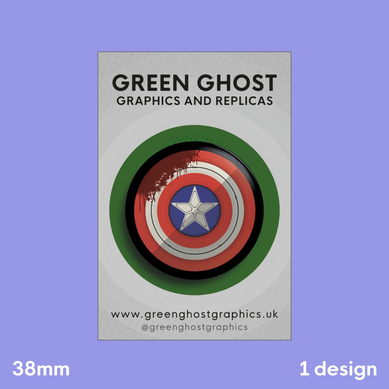 Marvel-lous: Captain America Bloodied Shield Badge | 38mm