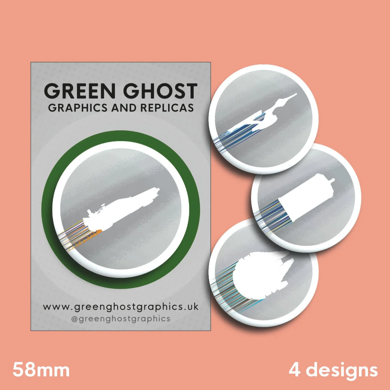 Vehicles of Time and Space: Full Badge Set of 4 | 58mm