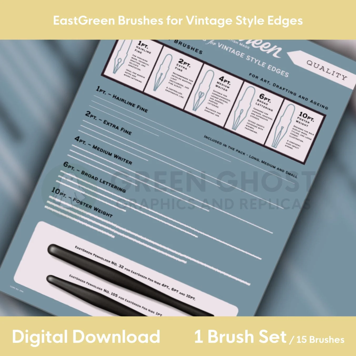 Close‑up example of the soft, irregular ink‑style edges created by the brushes.