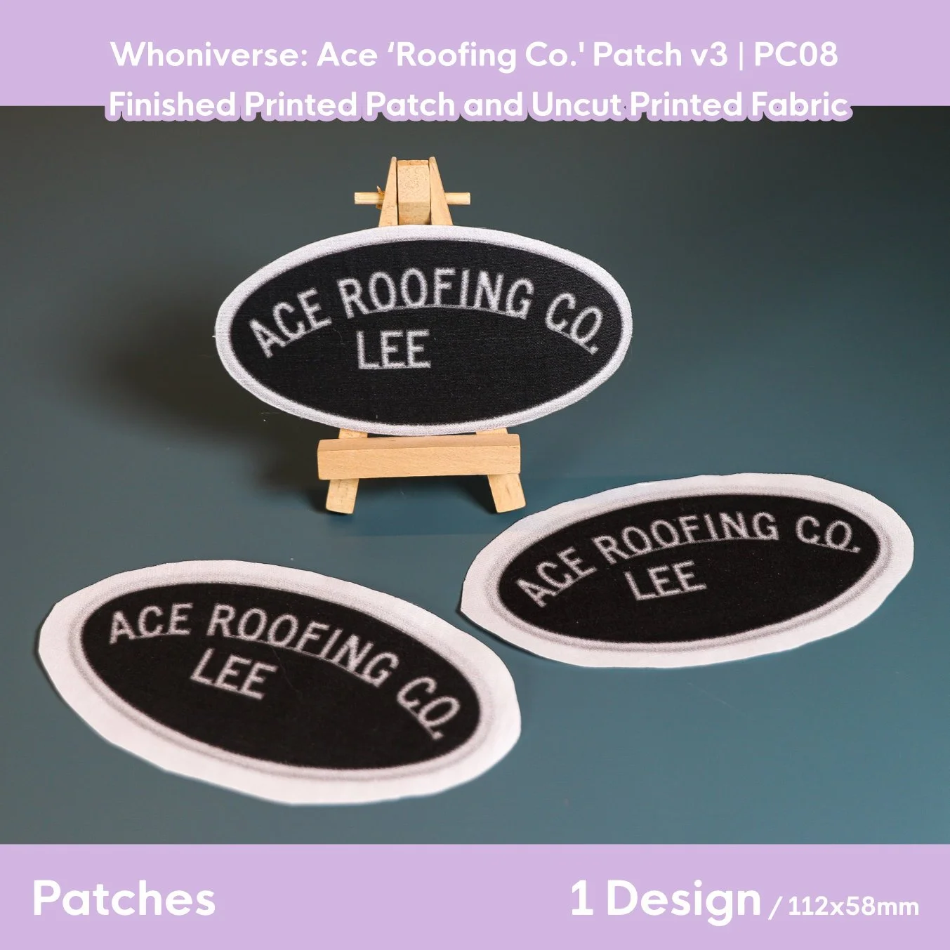 Whoniverse: Ace ‘Roofing Co. Lee’ Printed Patch V3 | 112mm x 58mm