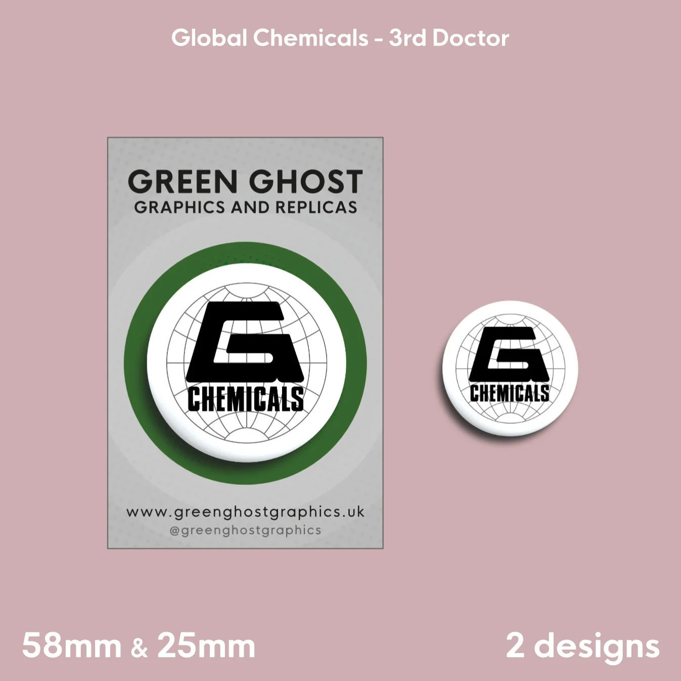 Whoniverse: Global Chemicals 3rd Doctor Badges | 58mm & 25mm
