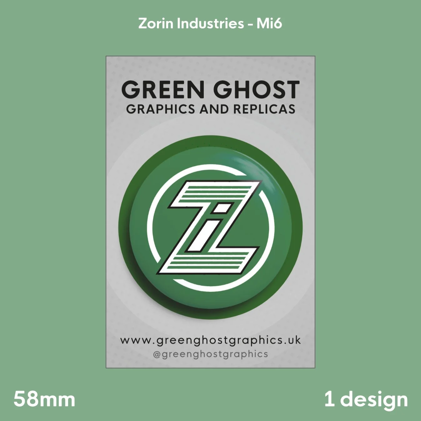 Mi6: Zorin Industries Badge | 58mm