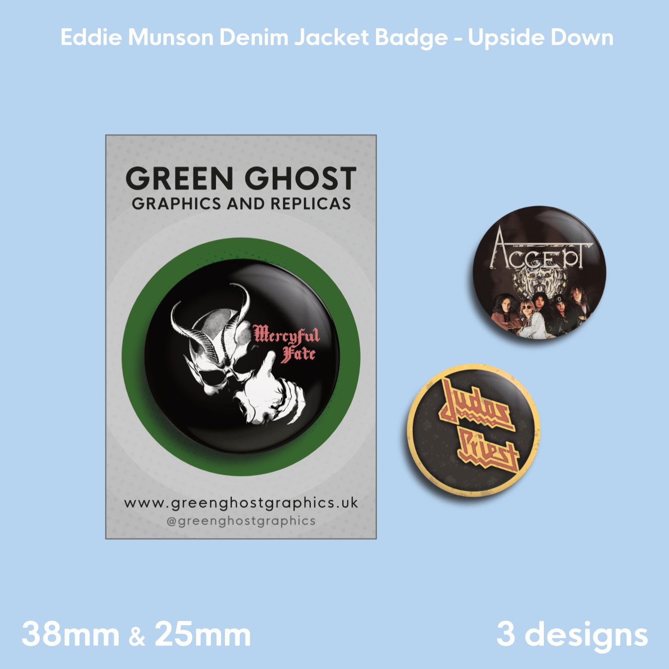 Upside Down: Munson Denim Jacket Badges | 38mm & 25mm