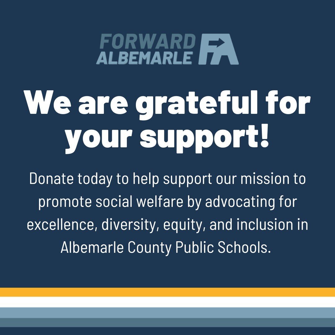 This Giving Tuesday, please consider donating to Forward Albemarle and support our mission. Link to donate in bio.