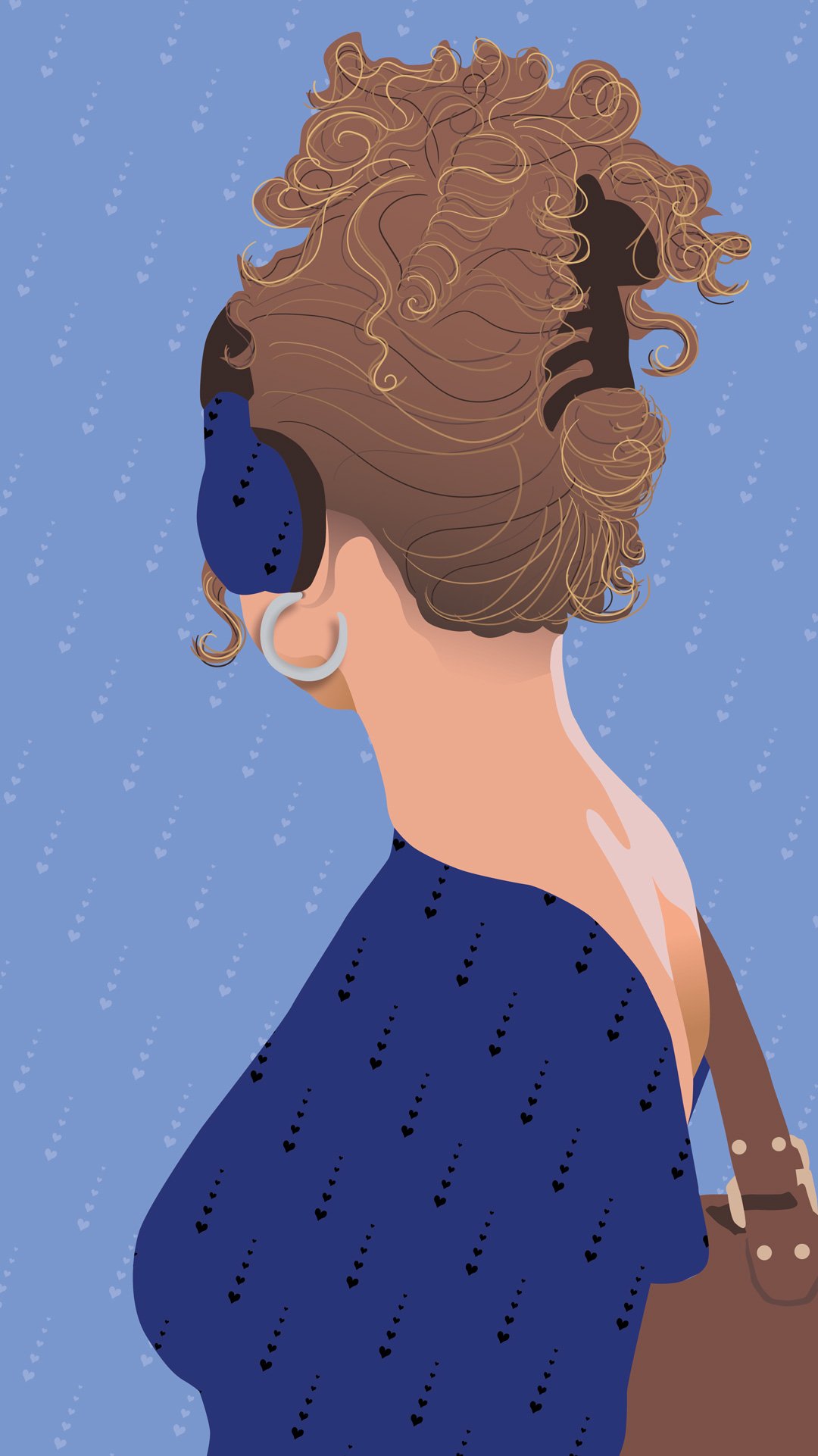 Patterned portrait of a young adult