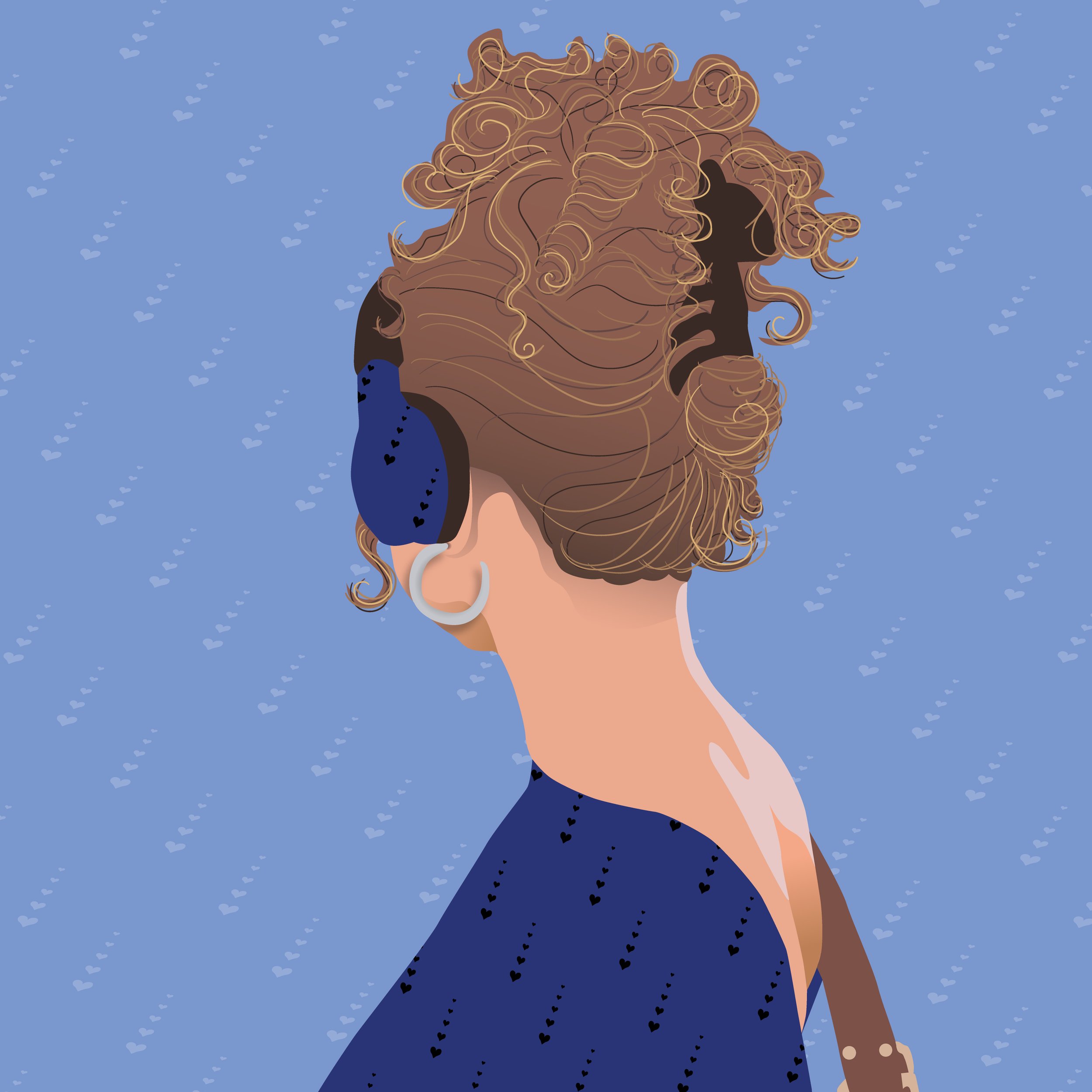 Patterned portrait of a young woman