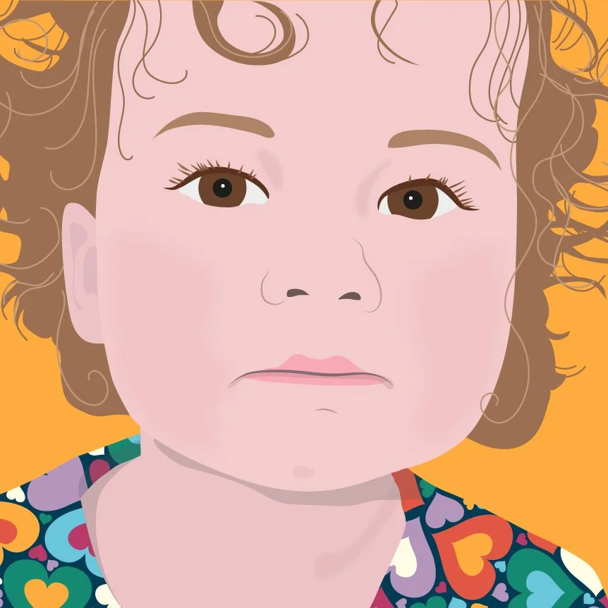 Patterned portrait of a toddler