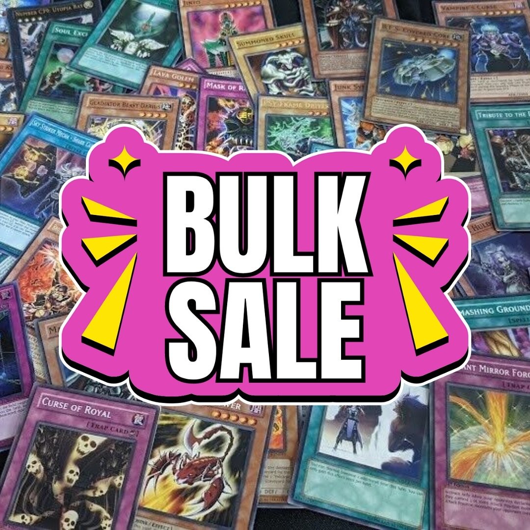 It&rsquo;s finally Yu-Gi-Oh! Bulk Sale Day! Help us clear some space while you stock up during our $5/500 cards special. We&rsquo;ll have the bulk boxes ready to shop starting right at open.
