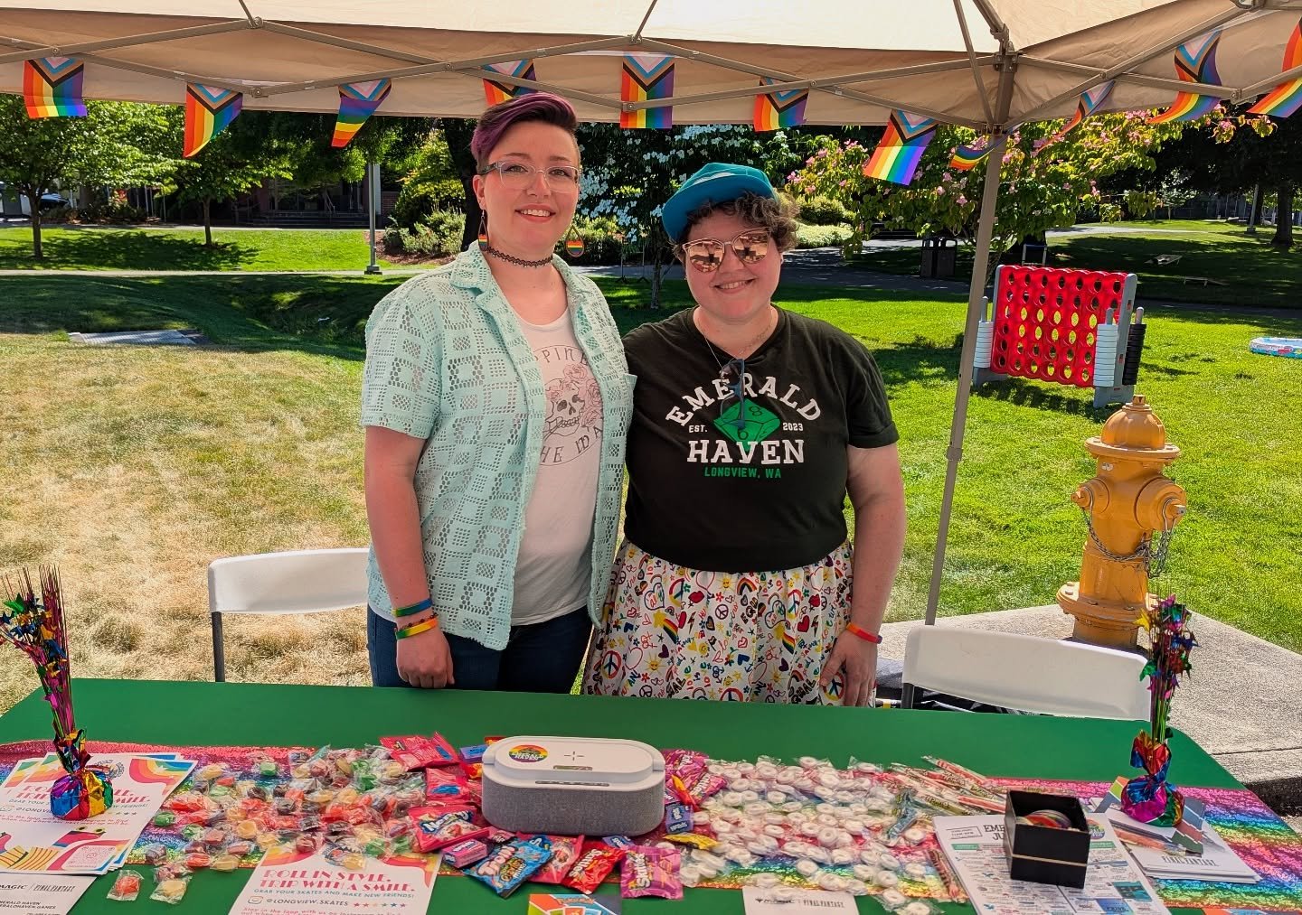 Special thanks to @lccactivities for the invitation to participate at today&rsquo;s LCC Pride Festival 🏳️&zwj;🌈 We look forward to seeing y&rsquo;all again soon at @emeraldhaven.games or at our next @longview.skates meetup!