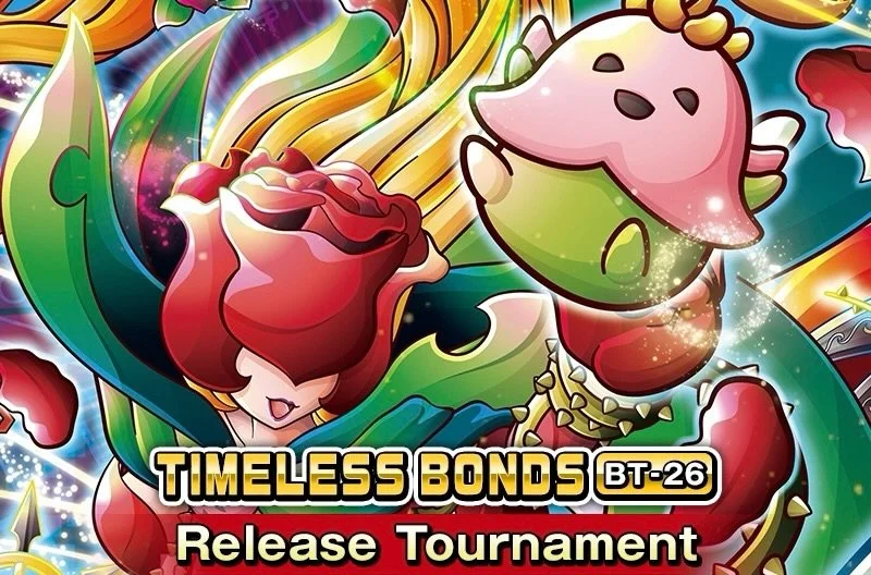 Join tonight&rsquo;s sealed Digimon BT-26 release event at 5pm, or bring a deck for a constructed release event Monday at 6pm to claim your Timeless Bonds &lsquo;Rosemon&rsquo; promos! 🌹