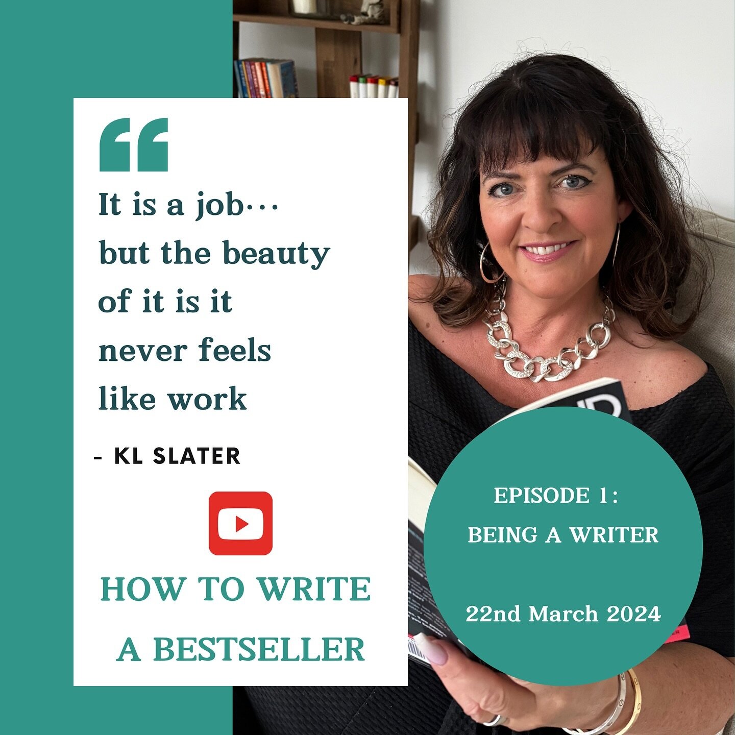 📺 Don&rsquo;t miss my new YouTube series, HOW TO WRITE A BESTSELLER! 

1️⃣ Episode 1, BEING A WRITER, is out tomorrow (Friday 22nd March)

🔔 Subscribe on the Youtube link in my bio so you don&rsquo;t miss it! 

#klslater #klslaterauthor #nottingham