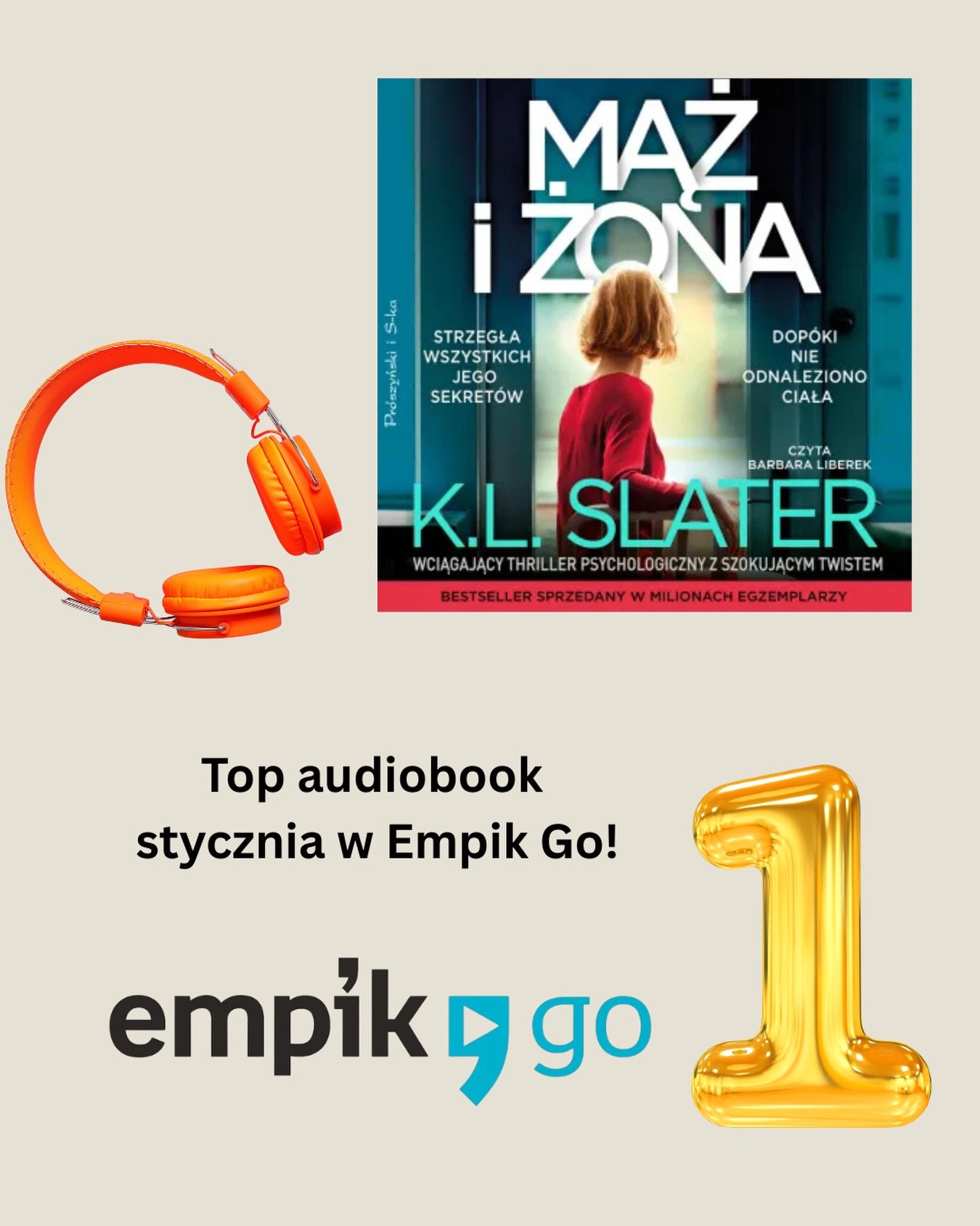 🏴󠁧󠁢󠁥󠁮󠁧󠁿 I&rsquo;m so delighted that HUSBAND AND WIFE is the number 1 audiobook in January on Empik Go! Thank you so much to my wonderful Polish readers ❤️

🇵🇱 Jestem ogromnie zachwycona, że &bdquo;Mąż i żona&rdquo; to audiobook numer 1 w sty