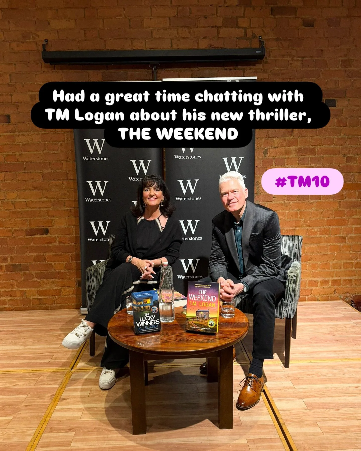 Last night at @tmloganauthor book launch event for THE WEEKEND at @waterstonesnotts 📚 

Thanks so much to Tim for inviting me to interview him - it&rsquo;s a great book, I highly recommend! 

Amazing to meet so many of you, too! 

[KL Slater | TM Lo