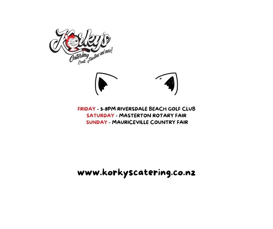 This week 😻

Friday we're open at Riversdale Beach Golf Club from 5-8pm.

Saturday our Real Fruit Ice Cream Trailer will be at the Masteron Rotary Fair.

Sunday both the Food Truck and the Real Fruit Ice Cream trailers will be at the Mauriceville Co