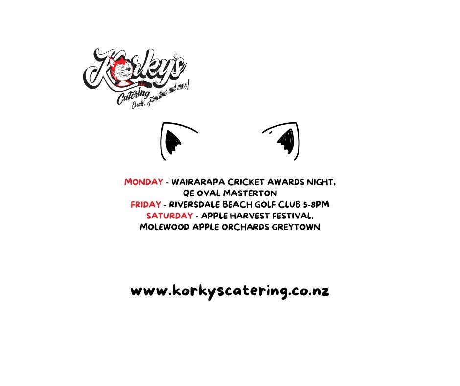 We're straight into it this week Champions!

Today, find us at the Wairarapa Cricket awards night. We'll be open from around 4.30pm with a fab selection of burgers, fries and soft drinks.

Easter Friday we're open at Riversdale Beach Golf Club from 5