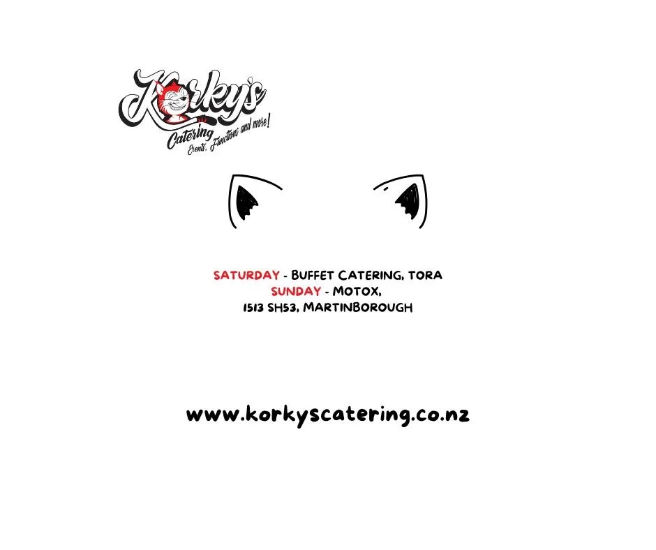 This week you'll find the food truck at Martinborough Motorcycle Club event on Sunday 12th April. This is an epic flat track located at 1513 SH53, Martinborough.

We'll have a trailer full of all your motox faves:

🍔Korky's Breakfast Burger
🍔Smashe