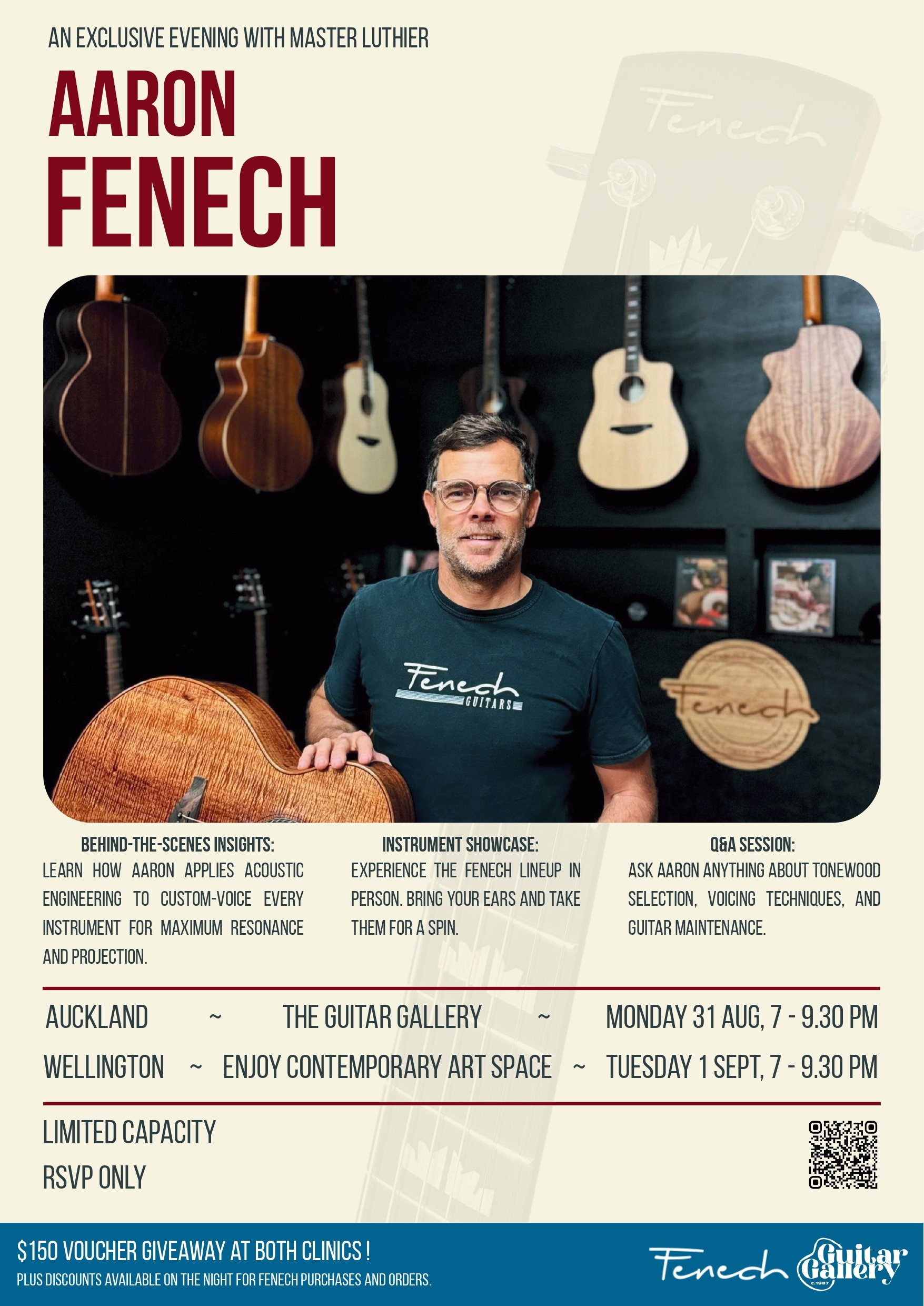 The Guitar Gallery presents - Master Luthier Aaron Fenech Exclusive FREE Showcase &amp; Clinic Tour
