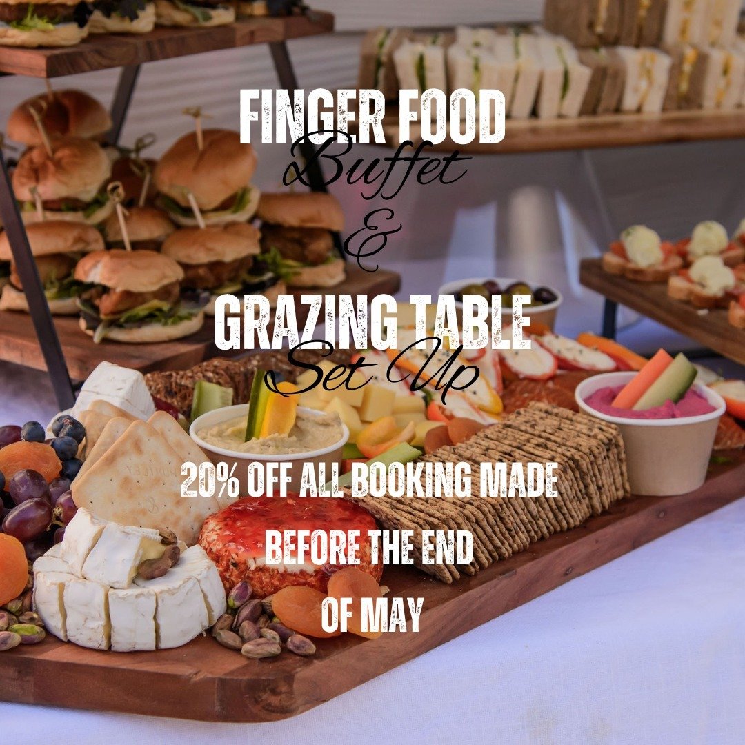 Want 20% off catering for your next event?

Get in touch to discuss your catering needs with us ❤

From Elegant Finger Food Buffets, to Glamourous Grazing Tables 😍

With our eye for detail and artistic chic flair we can create a beautiful set up wit