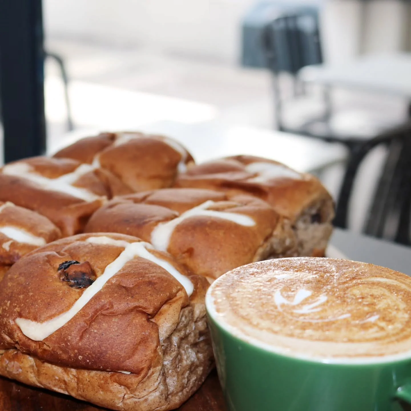 🐰

Your morning coffee just got a little sweeter. Hot Cross Buns are here for the season, soft, spiced&nbsp;and the perfect companion to your daily brew.&nbsp;

Available in singles, 6‑packs or custom quantities online.&nbsp;

Limited time only.

#h
