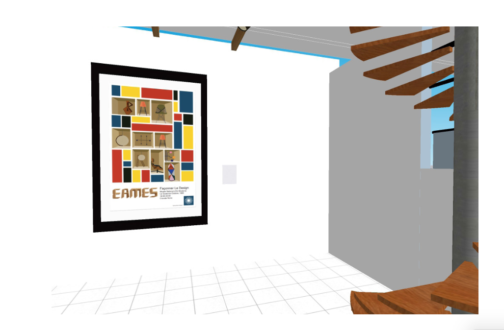 Eames Exhibition Poster showcased in gallery.