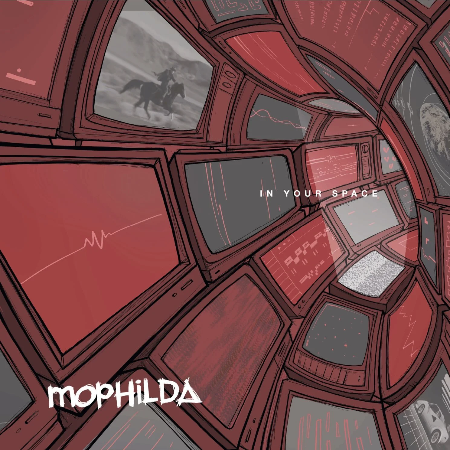 New illustration I created for the cover of my bands new album! 

My wife and my friends and I started @mop_hilda during FAWM (February Album Writing Month) and our full album is out now. We&rsquo;ve also made some music videos. Check us out on Spoti