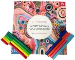 Neuro-affirming First Nations colouring book and texter pens