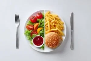 A salad is as healthy as a burger and chips