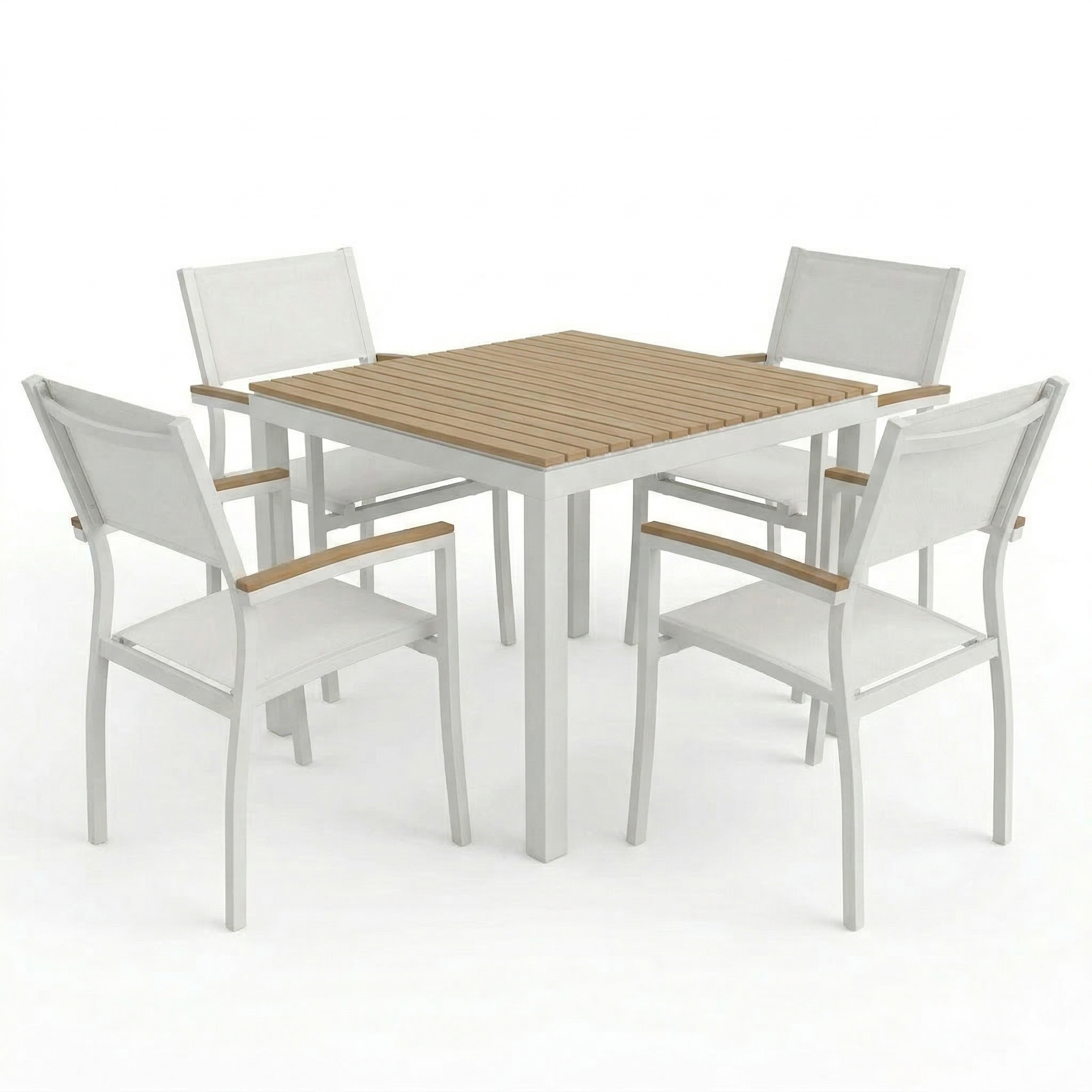 Patio Heaven Riviera Square Dining table White Unbanded.png
