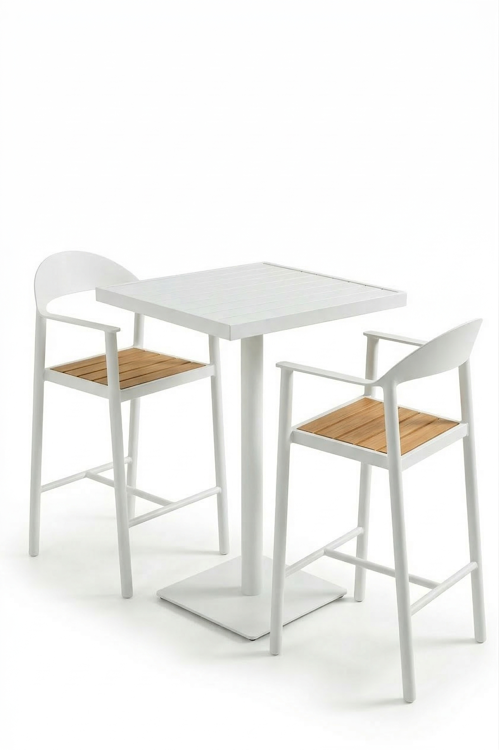 Miami Bar Table and wingback chair patio heaven white.png